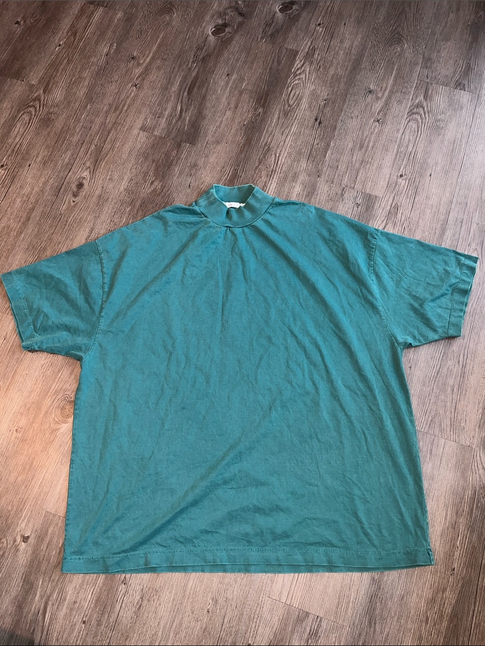 MNML Men's Teal Short-Sleeve Mock Neck Tee